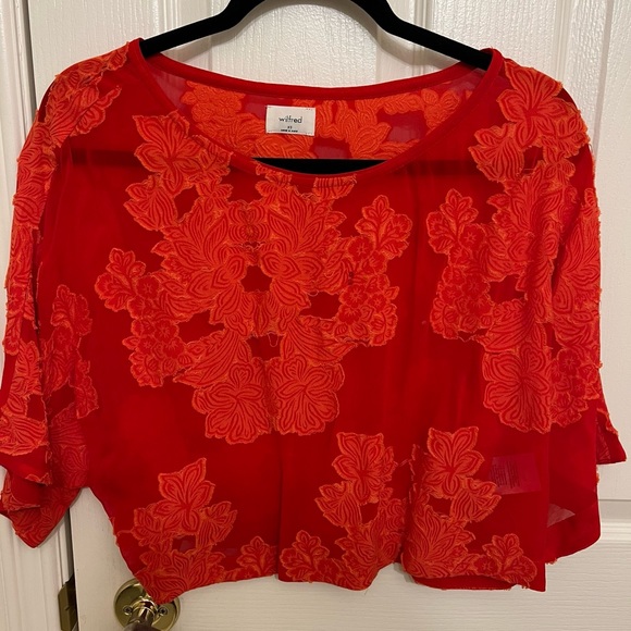 Wilfred red blouse with Floral appliqué - Picture 2 of 3